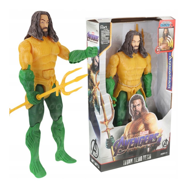 6900000015797 - AQUAMAN-Figur mit Geräuschen   30 cm   biegbare Beine und Arme