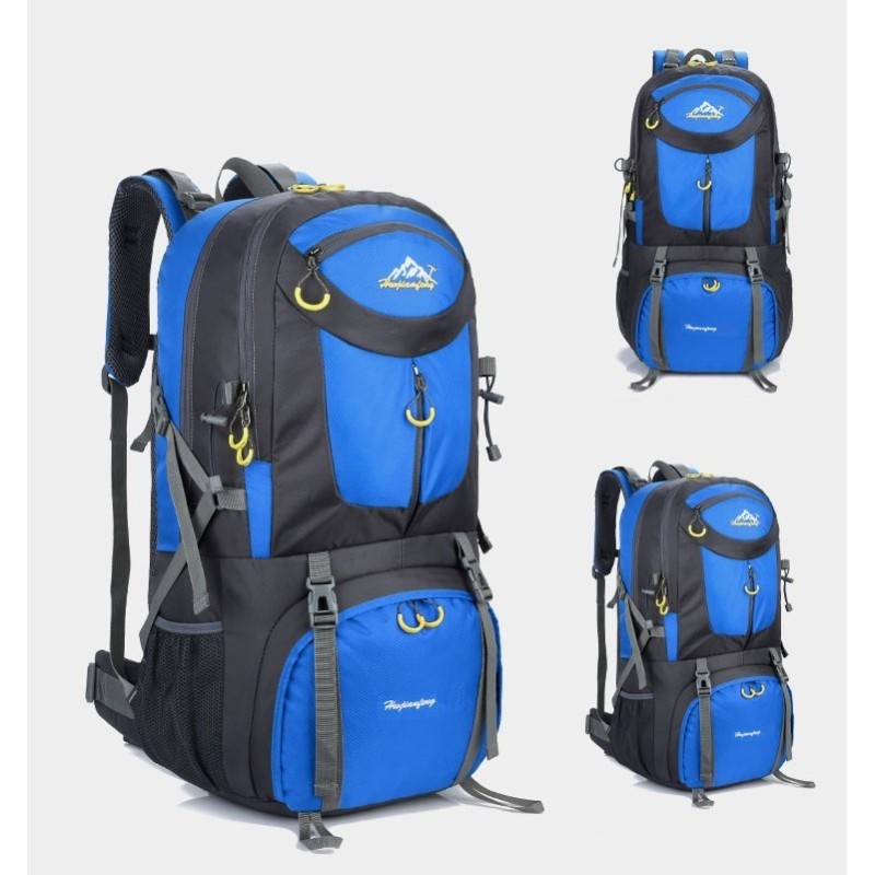 1323512344677 - Multifunktionaler robuster Wanderrucksack 50L - blau