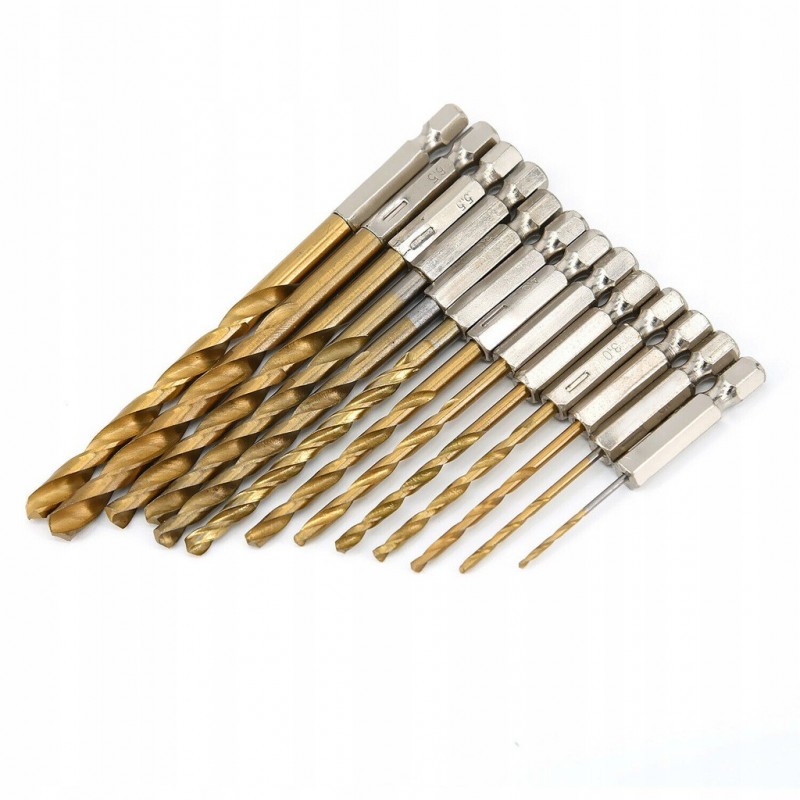 Grąžtų rinkinys su Hex 6.3 mm (1/4") galu, 13vnt. 1.5 MM - 6.5 MM Grąžtų rinkinys su Hex 6.3 mm (1/4") galu, 13vnt. 1.5 MM - 6.5 MM
