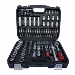 Galvučių ir įrankių rinkinys 1/2 + 1/4 108 dalių