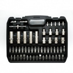 Galvučių ir įrankių rinkinys 1/2 + 1/4 108 dalių