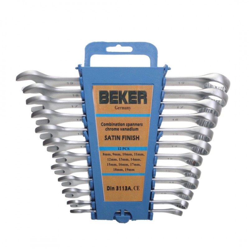 Kombinuotų raktų rinkinys 12d 8-19mm Cr-V