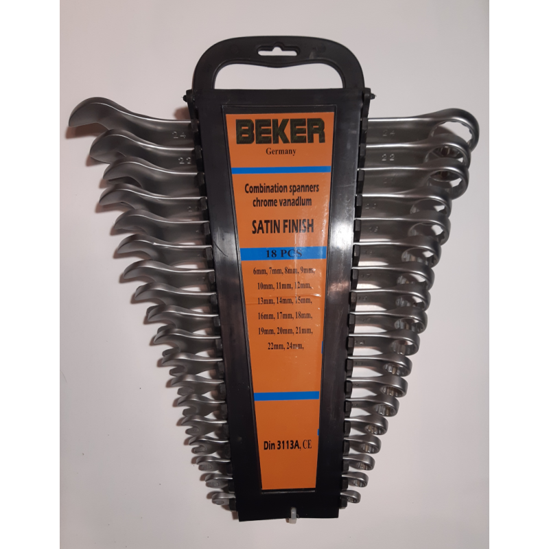 Kombinuotų raktų rinkinys 18d. 6-24mm Cr-V