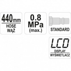 Ratų pripūtimo pistoletas, skaitmeninis, 0,8 Mpa