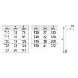Žvaigždučių Torx raktų rinkinys, ilgi, T10-T50, 9vnt