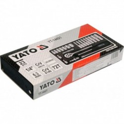 Galvučių rinkinys su terkšle 1/4(6.3 mm) 23vnt.