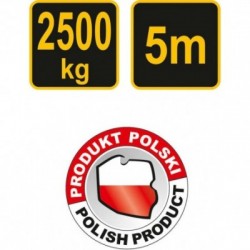 Buksyravimo linas 5m, 2,5t su 2-kabliais