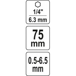 Adapteris bitams, gražtams be raktelio 0.5-6.5 HEX