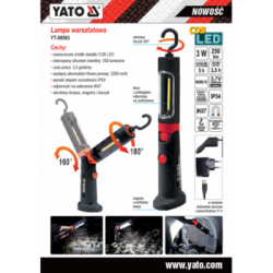 Darbo lempa, akumuliatorinė COB LED 3W, 230/12V