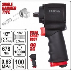 Pneumatinis smūginis veržliasukis, mini, 1/2″, 678Nm