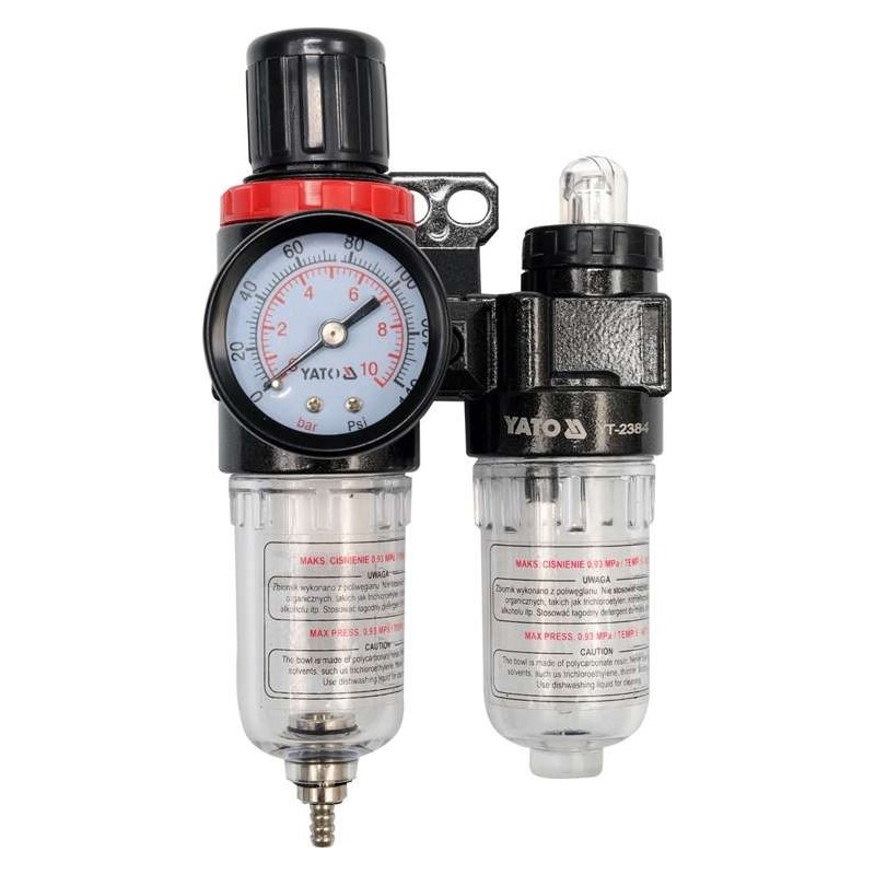 Drėgmės filtras su tepaline, reguliatoriumi ir manometru 1/4”