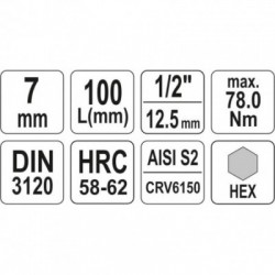 Antgalis įpresuotas į galvutę 1/2, Hex, H7