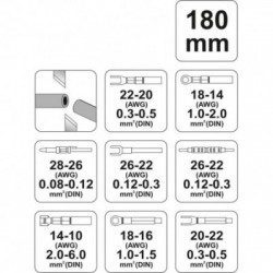 Replės konektoriams 180mm, 0,08-6,0mm
