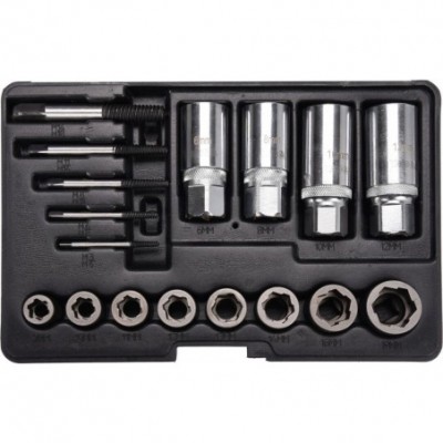 Sugadintų/užlūžusių varžtų išsukėjų rinkinys 17vnt.