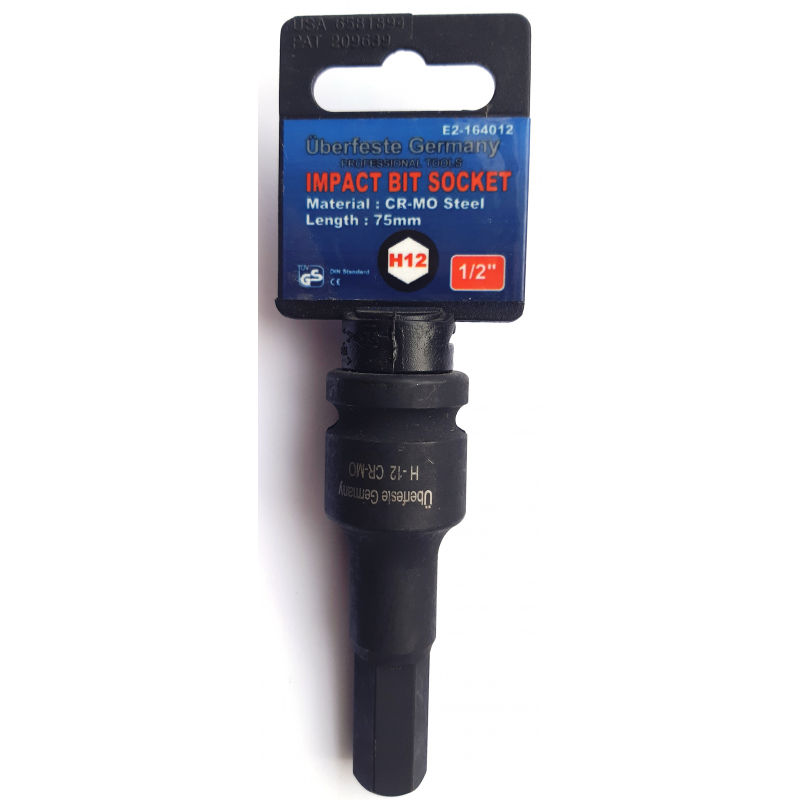 Antgalis smūginis 1/2", H12, 75mm