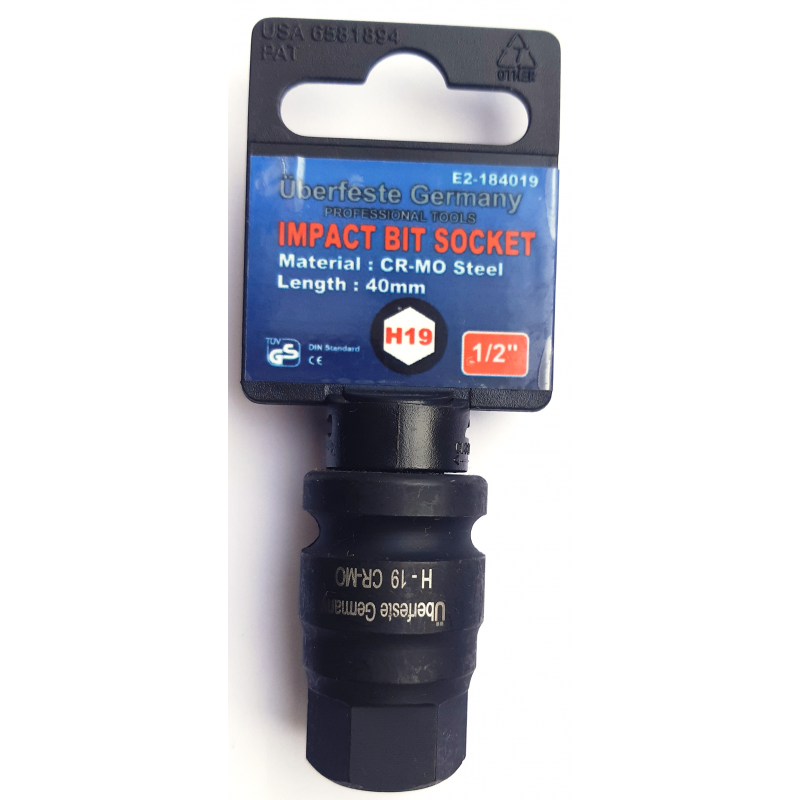 Antgalis smūginis 1/2", H19, 40mm