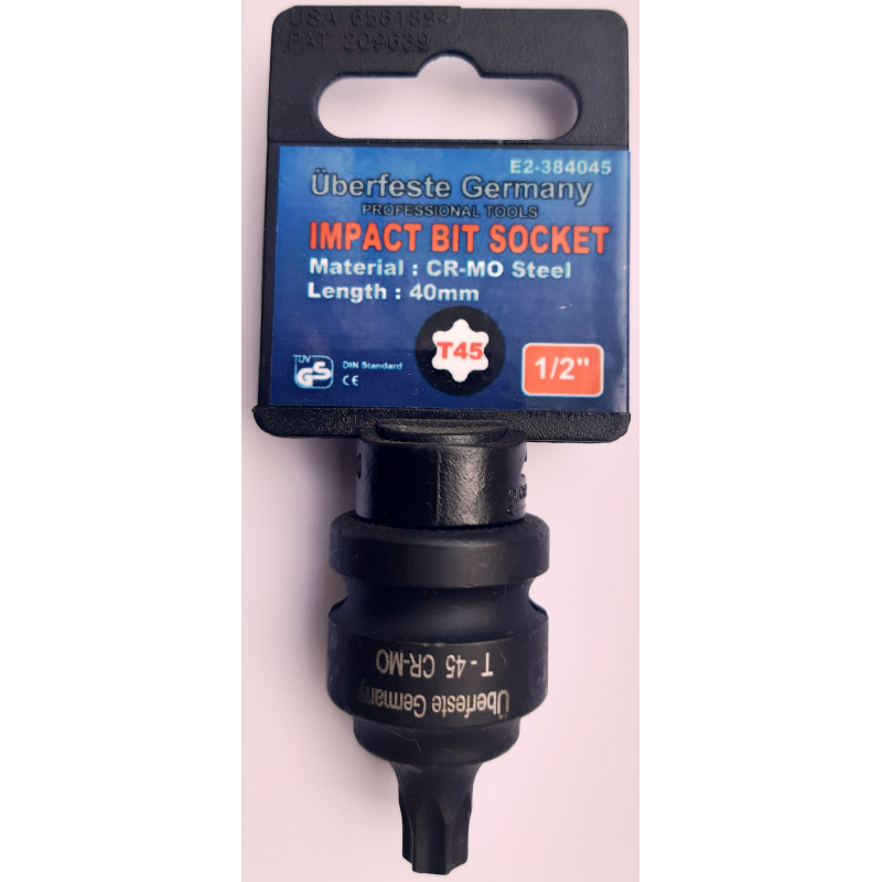 Antgalis smūginis 1/2", T45, 40mm