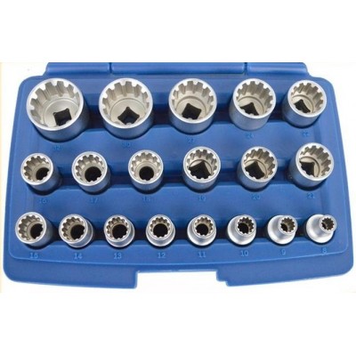 Galvučių rinkinys 1/2", daugiafunkcinės 19vnt.