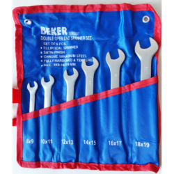 Plokščių raktų rinkinys, atviri 6vnt, 8-19mm, Cr-V