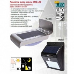 Sieninė saulės lempa su judesio davikliu 16 SMD LED