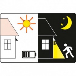 Sieninė saulės lempa su judesio davikliu 6 SMD LED