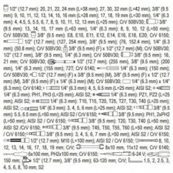 Galvučių ir raktų komplektas 126vnt. 1/2″, XL