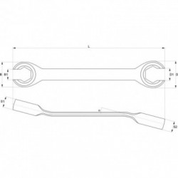 Raktas su išpjova 19x21mm