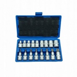 Galvučių rinkinys, Torx, 17vnt., 1/2, Cr-V