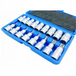 Galvučių rinkinys, Torx, 17vnt., 1/2, Cr-V