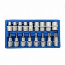 Galvučių rinkinys, Torx, 17vnt., 1/2, Cr-V