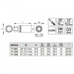 Galvutė žvakinė 16mm 3/8"