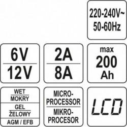 Įkroviklis 6V/2A, 12V/8A