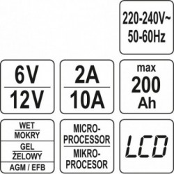 Įkroviklis 6V/2A, 12V/10A