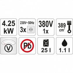 Generatorius benzininis 5500W, trifazis (400V)