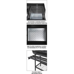Lauko kepsninė / grilis, atviras, 2 skyriai / 74x39 cm