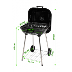 Lauko kepsninė / grilis, su dangčiu ir grotelėmis, 40X45 cm