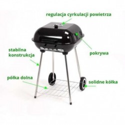 Lauko kepsninė / grilis, su dangčiu ir grotelėmis, 40X45 cm