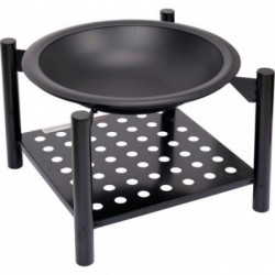 Plieninė krosnelė, grotelės, su malkų dėtuve, 50 cm