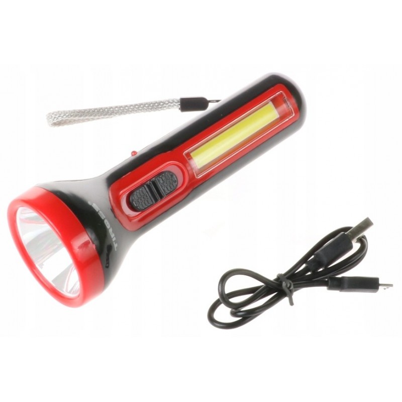 Rankinis įkraunamas žibintuvėlis 3W LED, 3W COB LED, 220lm