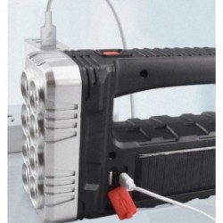 Rankinis įkraunamas žibintuvėlis, XPE+COB šviesos diodai 1000LM, pakraunamas su saulės baterija