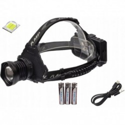 Labai galingas prožektorius ant galvos, P90 šviesos diodas, ZOOM, 3x baterijos Labai galingas prožektorius ant galvos, P90 šviesos diodas, ZOOM, 3x baterijos