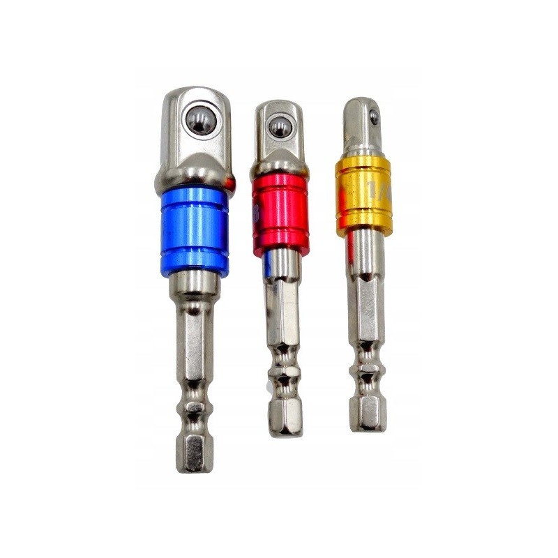 Adapterių komplektas suktukui 1/4, 3/8, 1/2 Adapterių komplektas suktukui 1/4, 3/8, 1/2