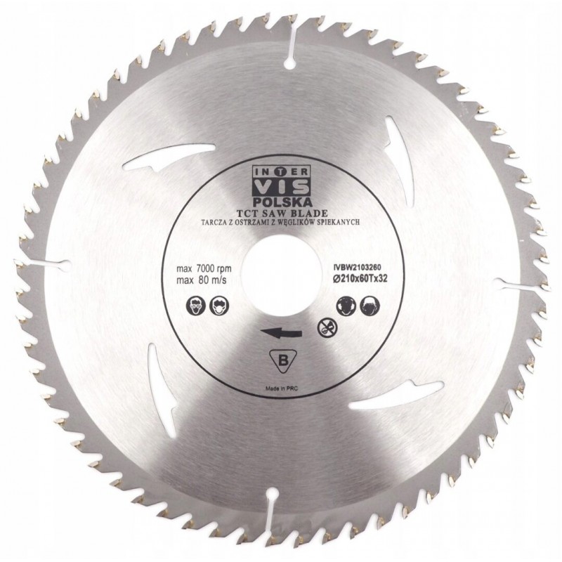 Medienos pjovimo diskas 210×32mm, 60T