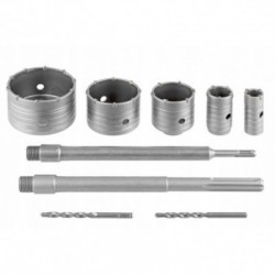 Gręžimo karūnų mūrui, monolitui rinkinys, 30-100mm, SDS/SDS, 9vnt.
