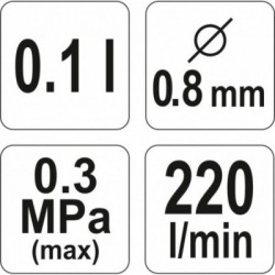 Dažymo pistoletas HVLP mini 0,1L 0,8mm