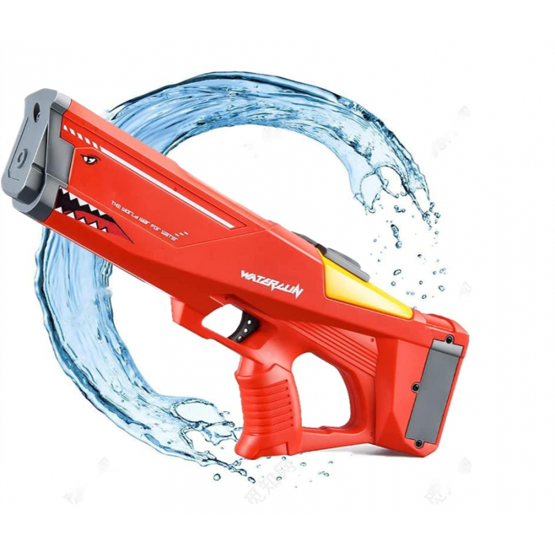6991202105829 - Leistungsstarke elektrische Wasserpistole mit großer Kapazität – Hai rot