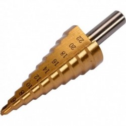 Pakopinis grąžtas skylės platinimui, 4-22mm, YATO Pakopinis grąžtas skylės platinimui, 4-22mm, YATO