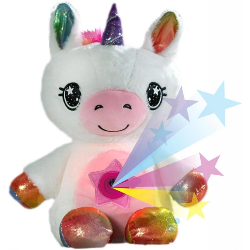 7485987415369 - Ein Einhorn das mit einem Nachthimmelprojektor spielt