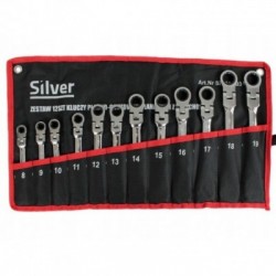 Vartomų raktų su terkšle komplektas, 12d., 8-19mm, Cr-V