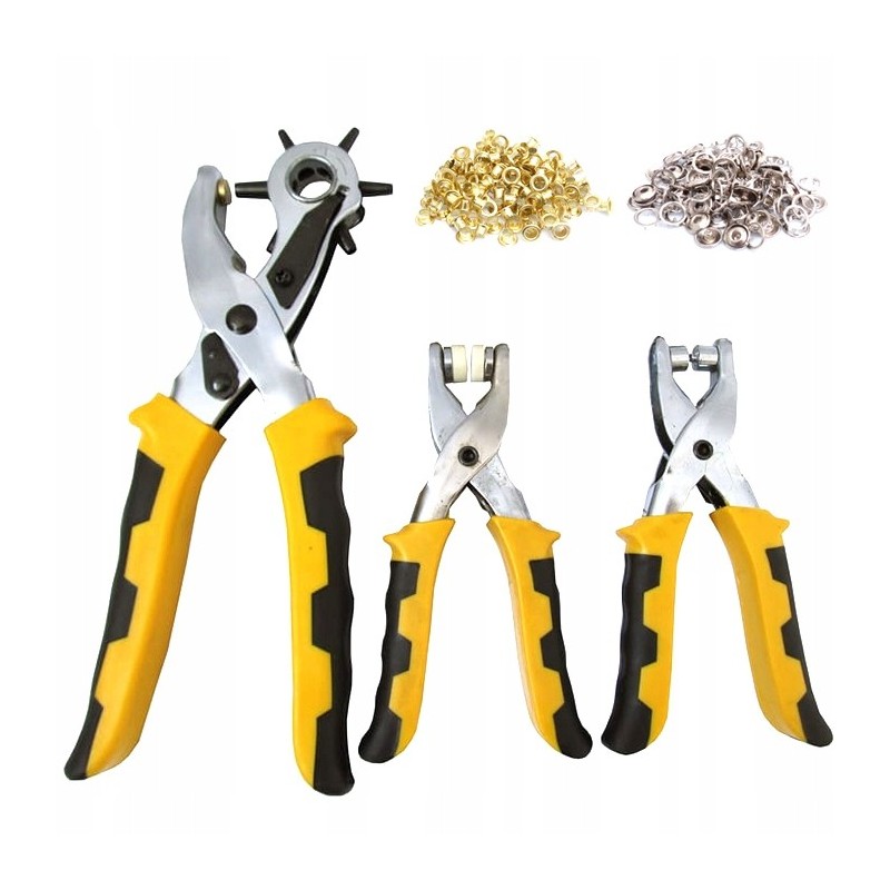 Skylių darymo ir kniedijimo replių rinkinys su kniedėmis 128vnt